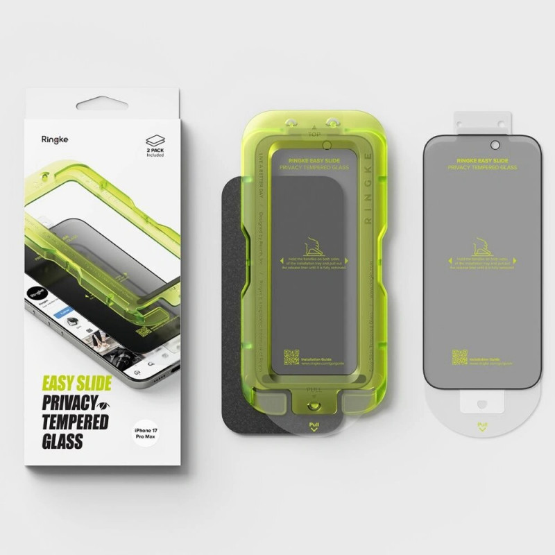 Ringke Easy Slide Privacy Vidro Temperado para Apple iPhone 17 Pro Max (2 unid.)