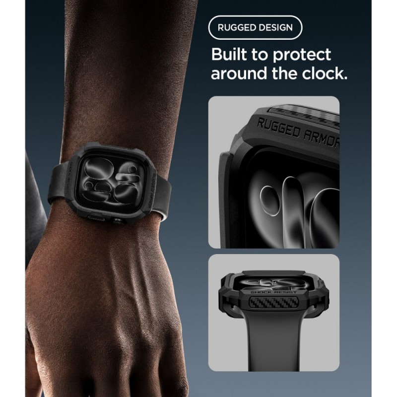 Capa Spigen Rugged Armor ACS11886 para Apple Watch 12 46 mm, preto mate