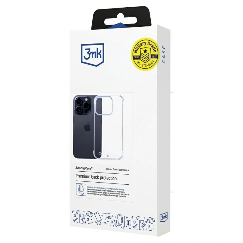 3mk Just20g Clear Case capa para smartphone Apple iPhone 14 Pro Max, transparente