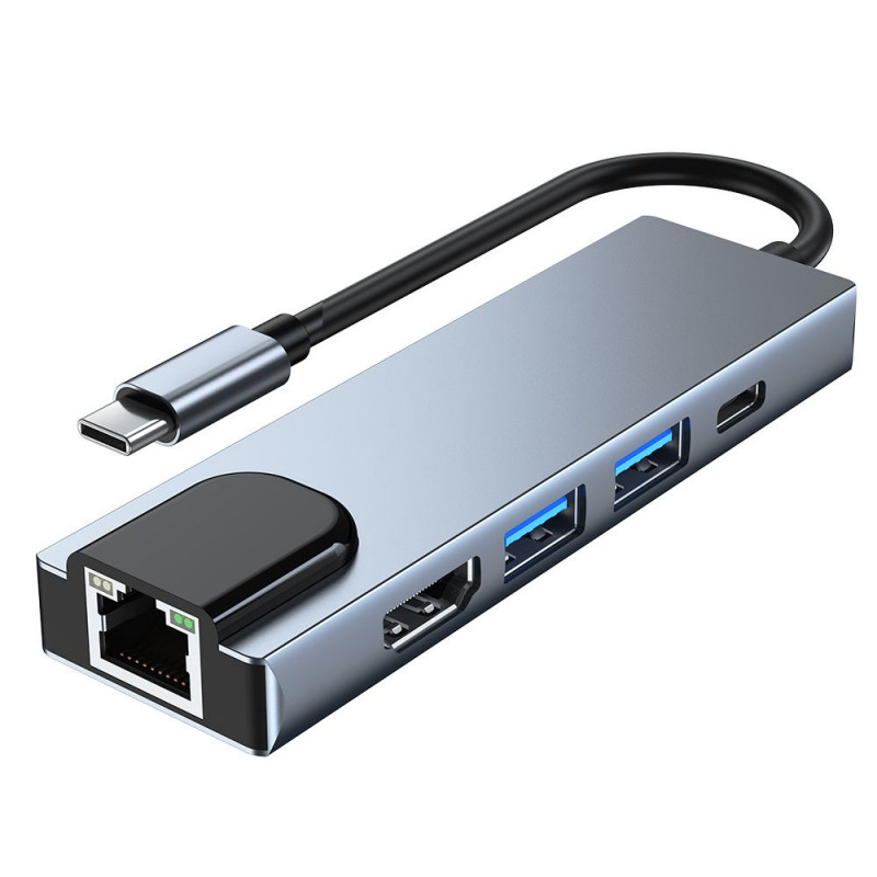 Hub USB-C 5in1 Tech-Protect V3, cinzento