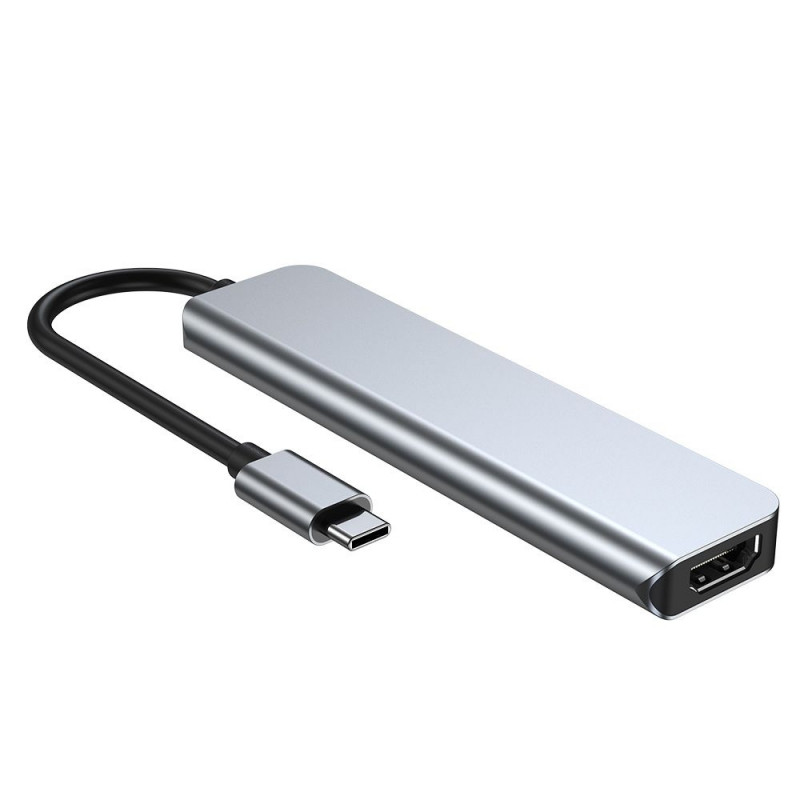 Hub USB-C 6-em-1 Tech-Protect V4, cinzento
