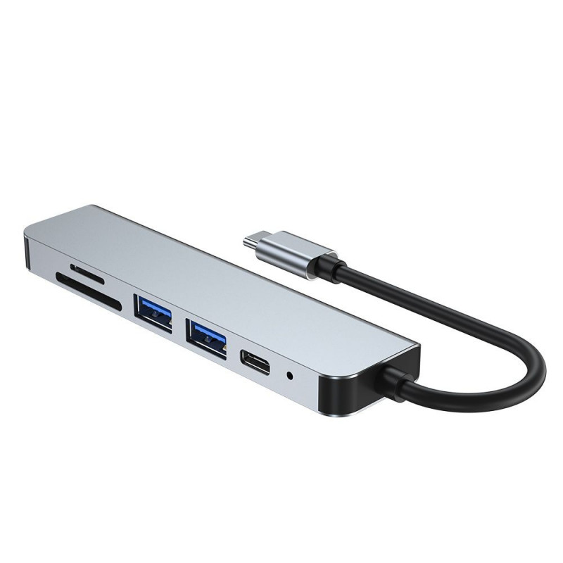 Hub USB-C 6-em-1 Tech-Protect V4, cinzento