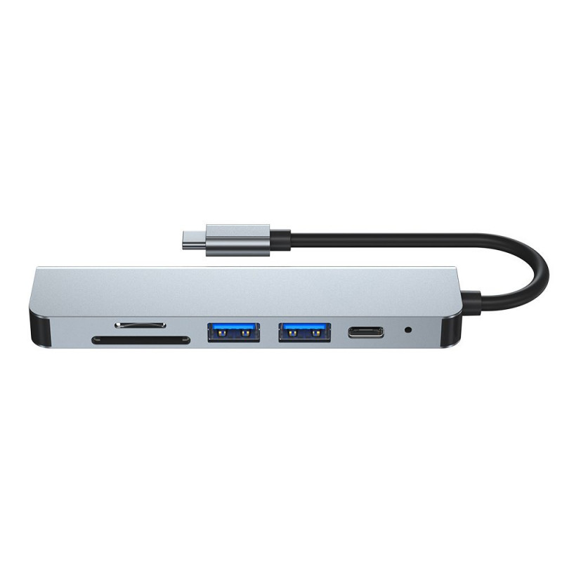 Hub USB-C 6-em-1 Tech-Protect V4, cinzento