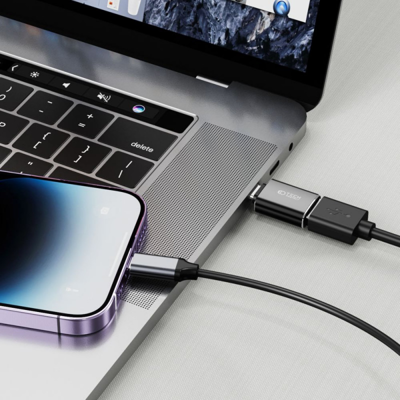 Adaptador OTG Tech-Protect UltraBoost USB-C / USB-A, preto