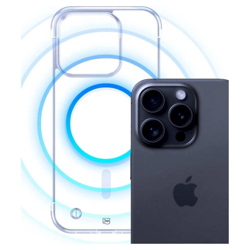 Capa para smartphone 3mk Just20g MagCase Apple iPhone 15 Pro, transparente