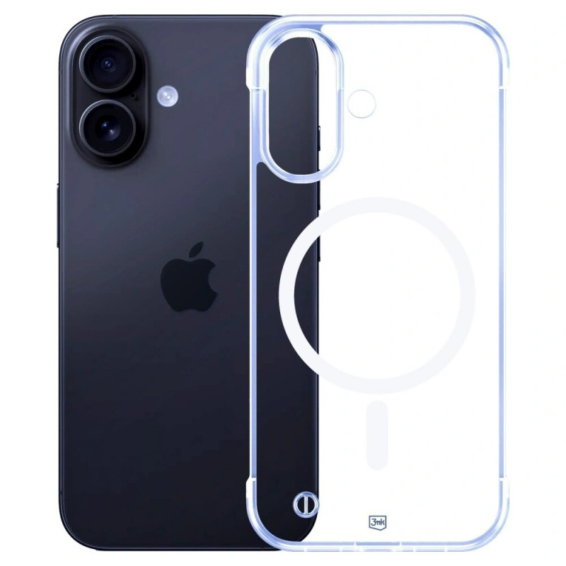 Capa para smartphone 3mk Just20g MagCase Apple iPhone 16, transparente