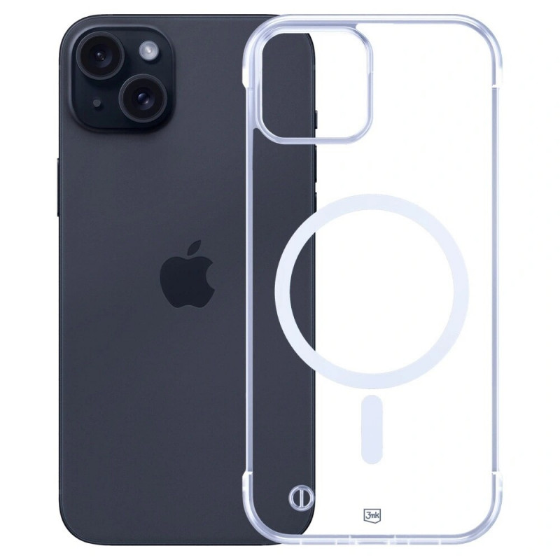 Capa para smartphone 3mk Just20g MagCase Apple iPhone 15 Plus, transparente