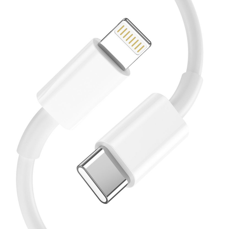 Carregador de parede Tech-Protect C20W 2 portas PD 20W QC 3.0 com cabo Lightning, branco