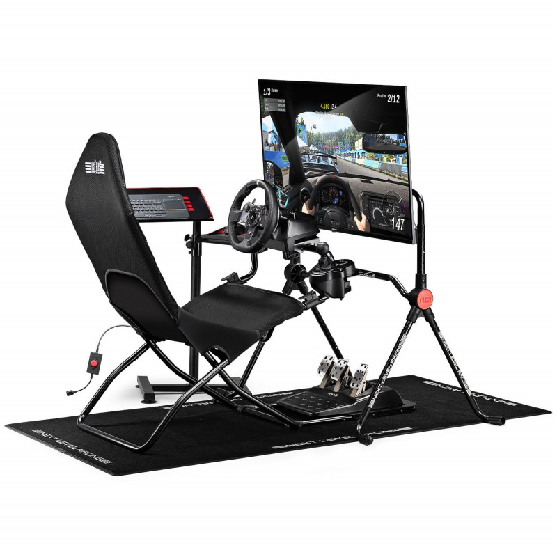 Cockpit de corrida dobrável Next Level Racing GTLite Air, malha SIMAERO, preto
