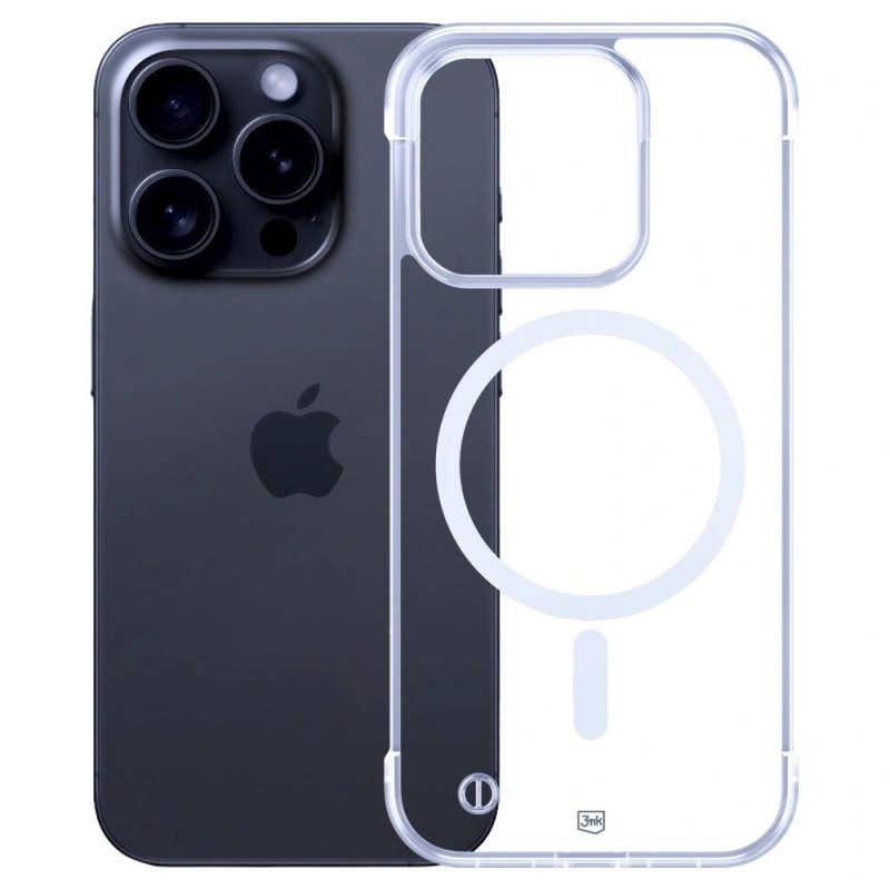 Capa para smartphone 3mk Just20g MagCase Apple iPhone 16 Pro Max, transparente