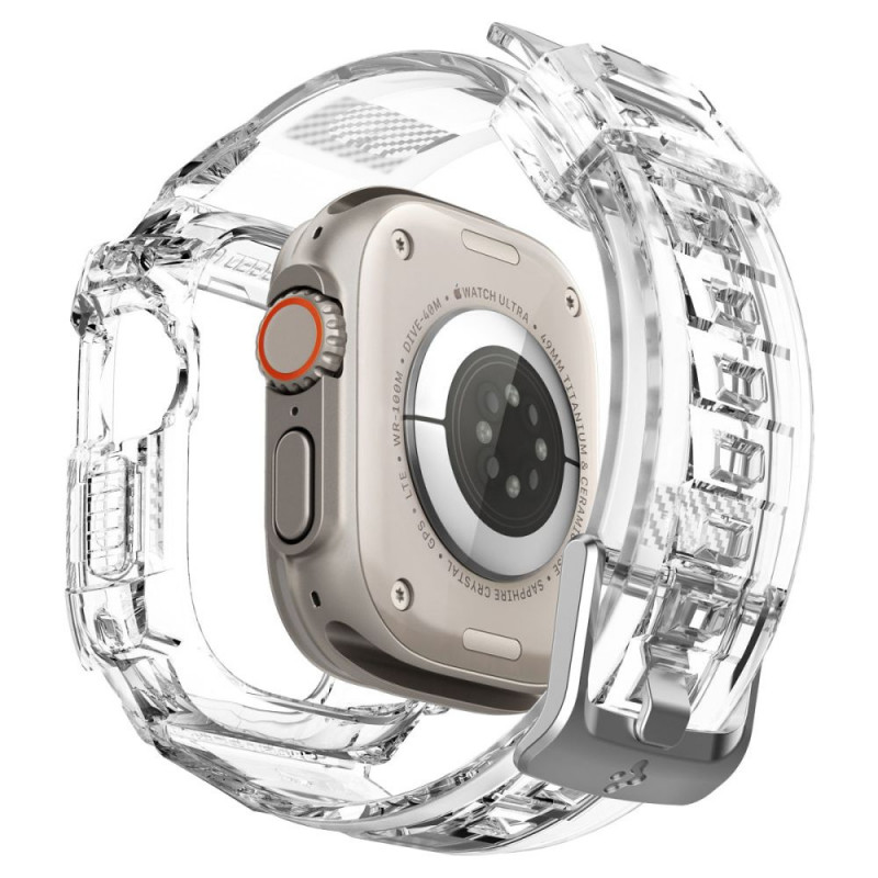 Spigen Rugged Armor Pro Strap Case para Apple Watch Ultra 49 mm, Crystal Clear