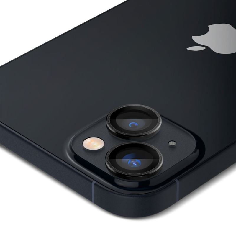 Protetor de lentes da câmara Spigen Optik.tR EZ Fit para Apple iPhone 14 / 14 Plus / 15 / 15 Plus, preto (2 un.)
