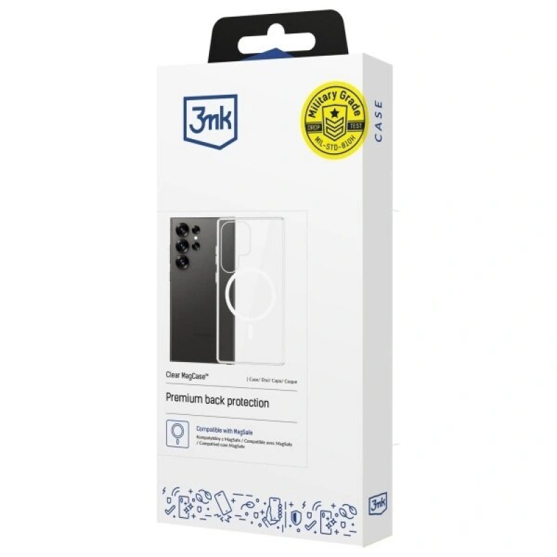 3MK Clear MagCase para Samsung Galaxy S25 Ultra, MagSafe, transparente