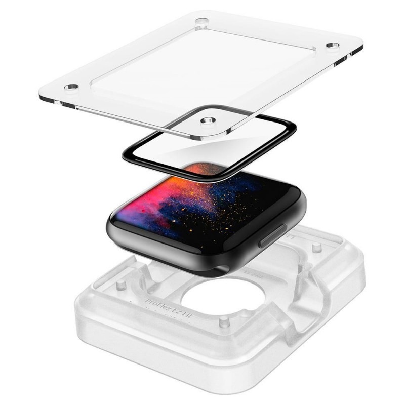 Protetor de ecrã de vidro híbrido Spigen ProFlex EZ Fit AFL01220 para Apple Watch 4/5/6/7/8/9/SE 44/45 mm