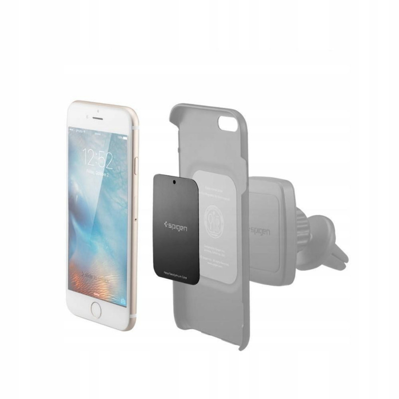 Spigen MP-4P placas metálicas magnéticas para suportes de telemóvel para automóvel 000EP20342, pretas (4 unid.)