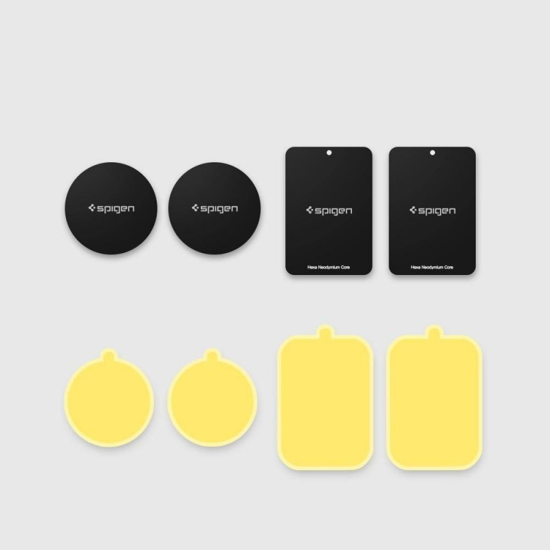 Spigen MP-4P placas metálicas magnéticas para suportes de telemóvel para automóvel 000EP20342, pretas (4 unid.)