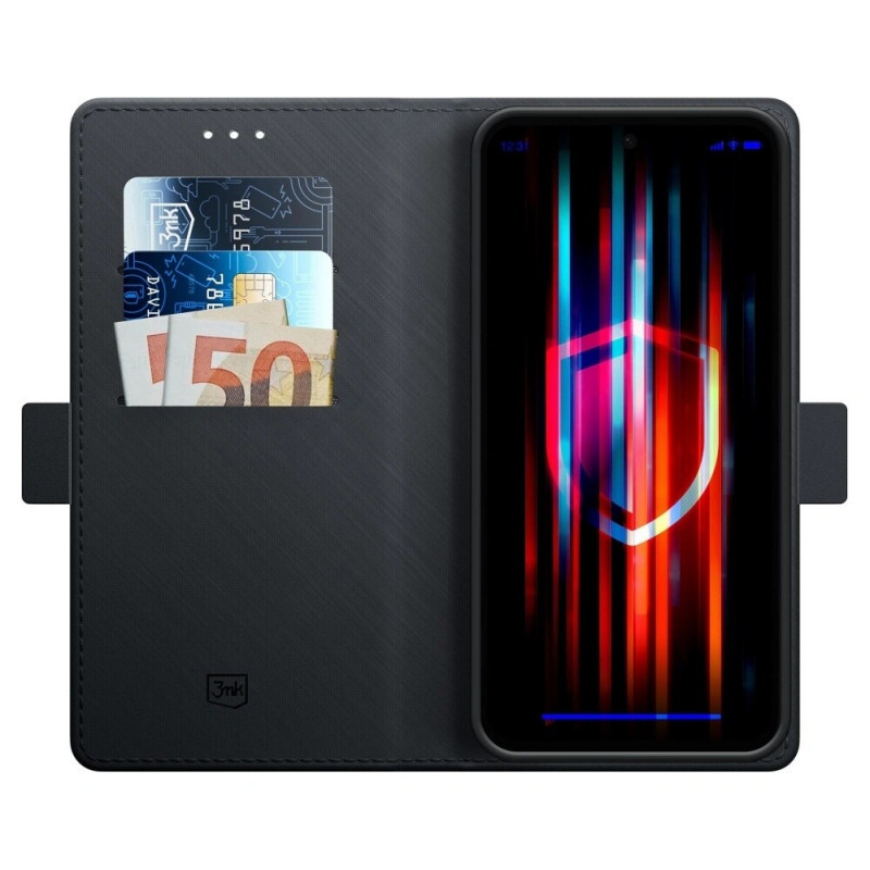 Capa tipo carteira 3MK Wallet Case para Samsung Galaxy S25+, preta
