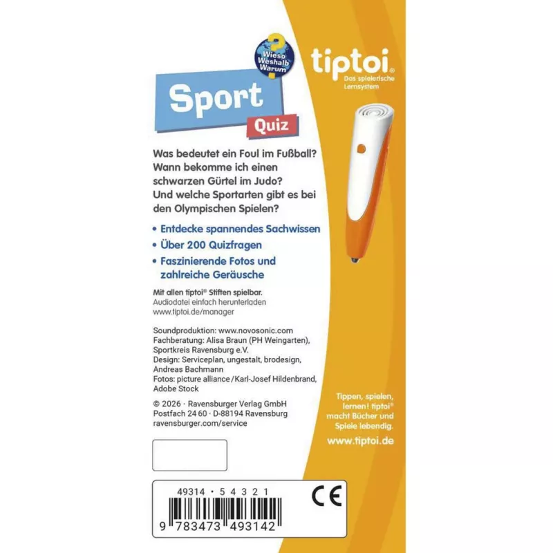 Ravensburger tiptoi Wieso? Weshalb? Warum? Quiz Sport, edição alemã