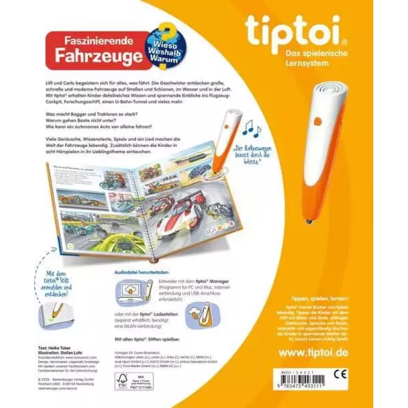 Ravensburger tiptoi Wieso? Weshalb? Warum? Faszinierende Fahrzeuge, edição alemã