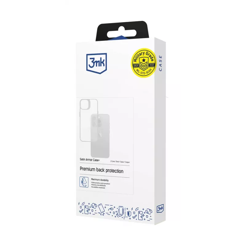 Capa 3MK Satin Armor Case+ para Samsung Galaxy S25, transparente