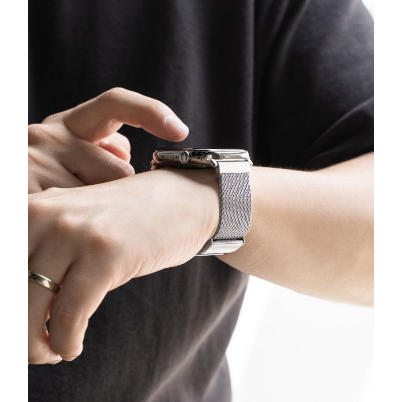 Pulseira Ringke Metal One Mesh RGK12091 para Apple Watch, 44/45/46/49 mm, prateada