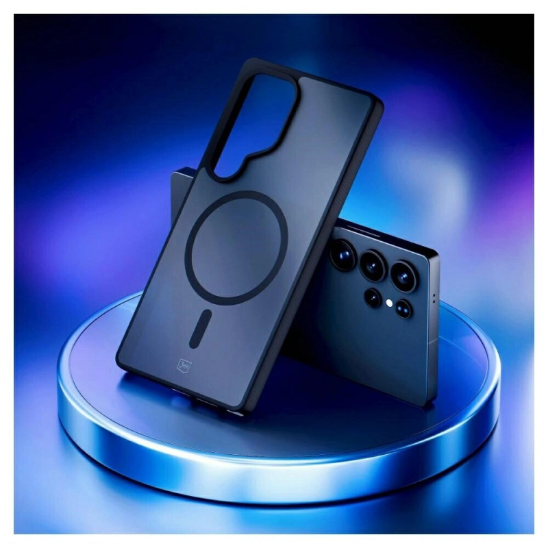 3MK Smoke MagCase para Samsung Galaxy S25 Ultra, MagSafe, preto, policarbonato
