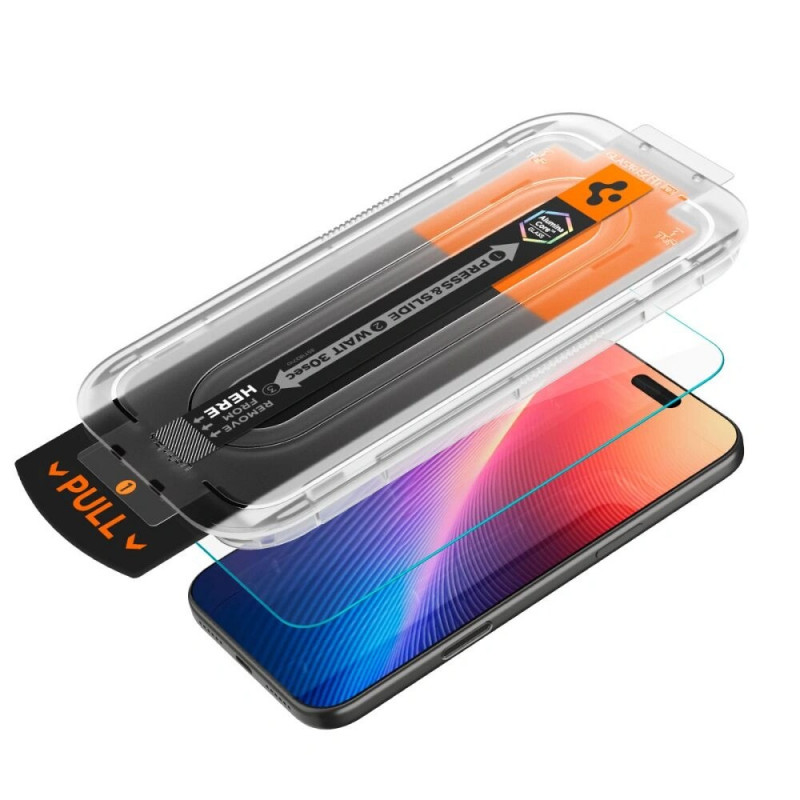 Protetor de ecrã Spigen Glas.tR EZ Fit HD AGL10097 para Apple iPhone 17 Pro, transparente