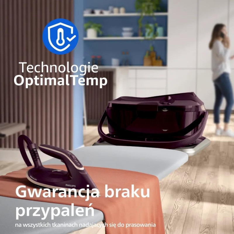 Estação de engomar a vapor Philips PerfectCare 8000 PSG8300/30, roxa