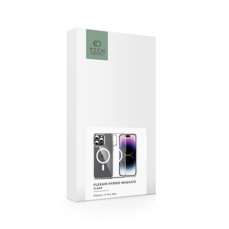 Capa Tech-Protect Flexair Hybrid MagSafe THP2290 para Apple iPhone 15 Pro, transparente