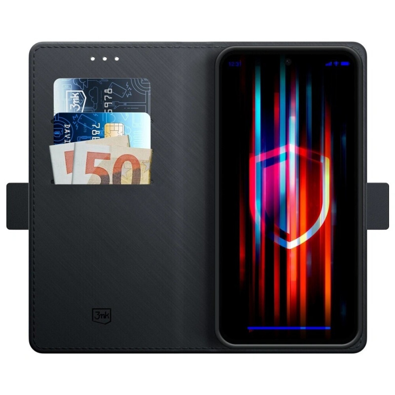 Capa com carteira 3MK para Samsung Galaxy A36 / A56, preta