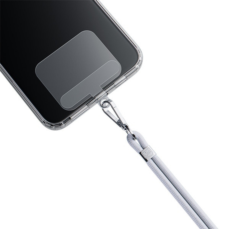 Cordão para telemóvel 3MK EasyClip, Cinzento / Prateado