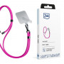 Cordão para telemóvel 3MK EasyClip, rosa / preto