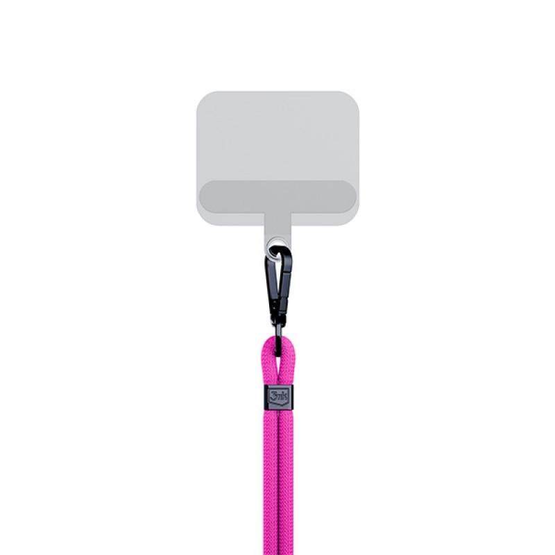 Cordão para telemóvel 3MK EasyClip, rosa / preto