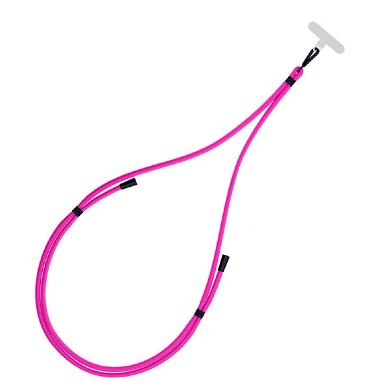 Cordão para telemóvel 3MK EasyClip, rosa / preto