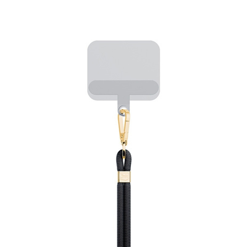 Cordão para telemóvel 3MK EasyClip, Preto / Dourado