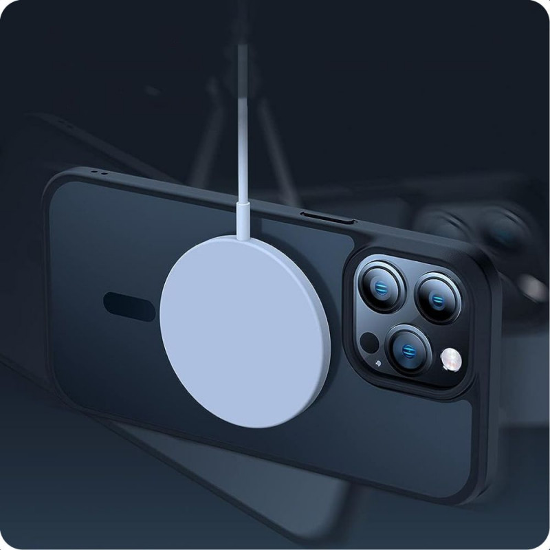 Capa Tech-Protect Magmat MagSafe THP2214 para Apple iPhone 15, transparente/preto