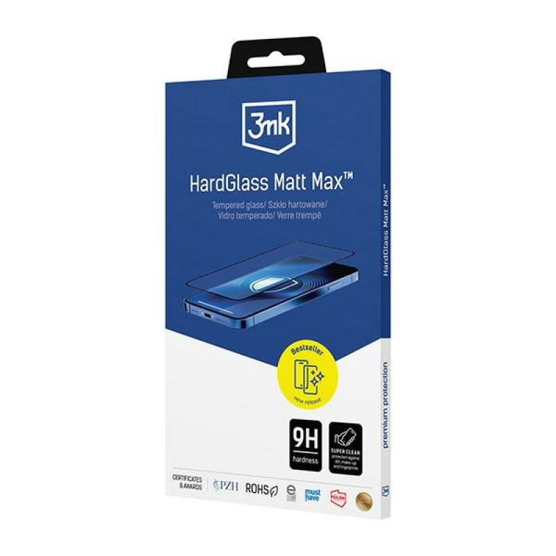 Película de vidro temperado mate 3MK HardGlass Matt Max para Apple iPhone 13 / 13 Pro / 14