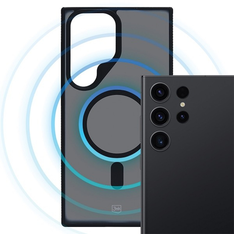 3MK Smoke MagCase para Samsung Galaxy S23 Ultra, Semitransparente