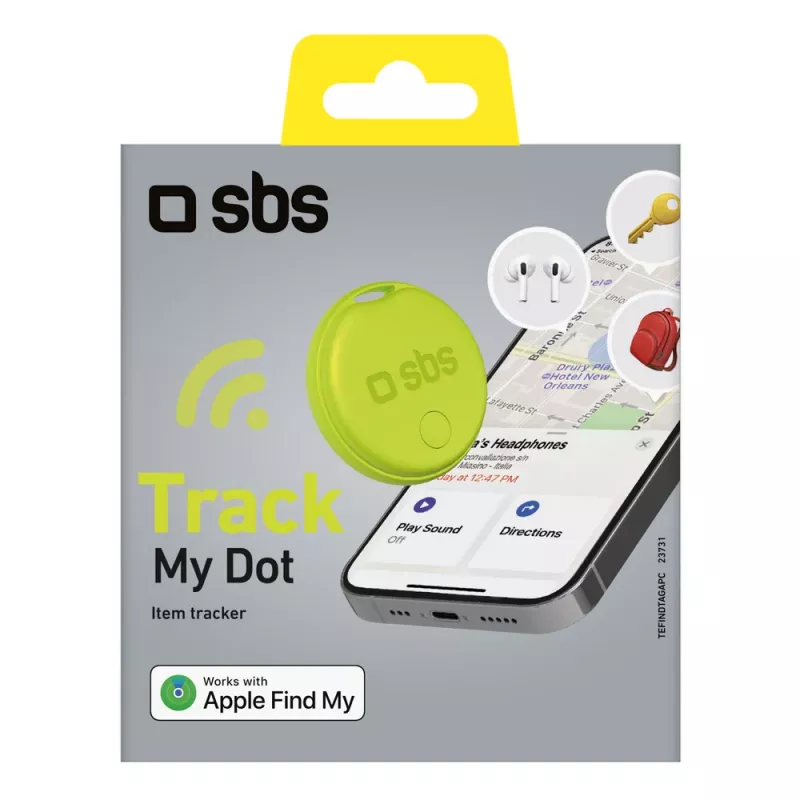 Localizador SBS Track My Circle compatível com Apple Find My, verde