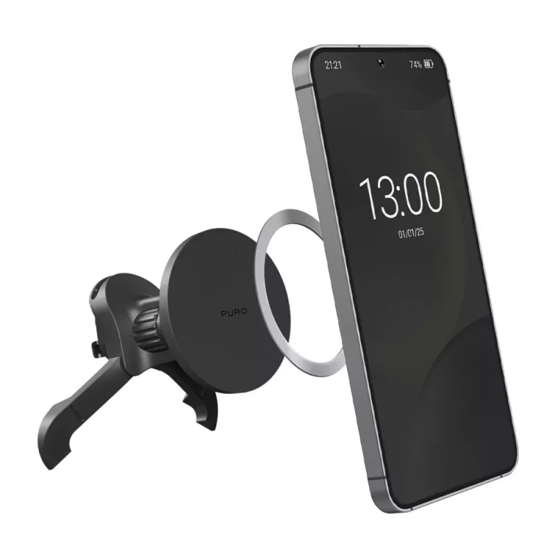 Suporte de carro ajustável PURO, compatível com MagSafe, preto