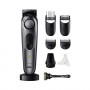 Braun Aparador de Barba BeardTrimmer 7 BT7420 com Ferramentas de Barbeiro, Lavável, Recarregável, Cinzento