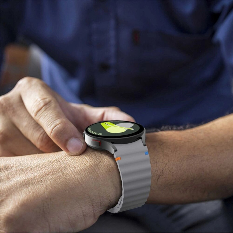 Pulseira Desportiva de Silicone Tech-Protect para Samsung Galaxy Watch 4/5/5 Pro/6/7/FE, Cinzento Crayon