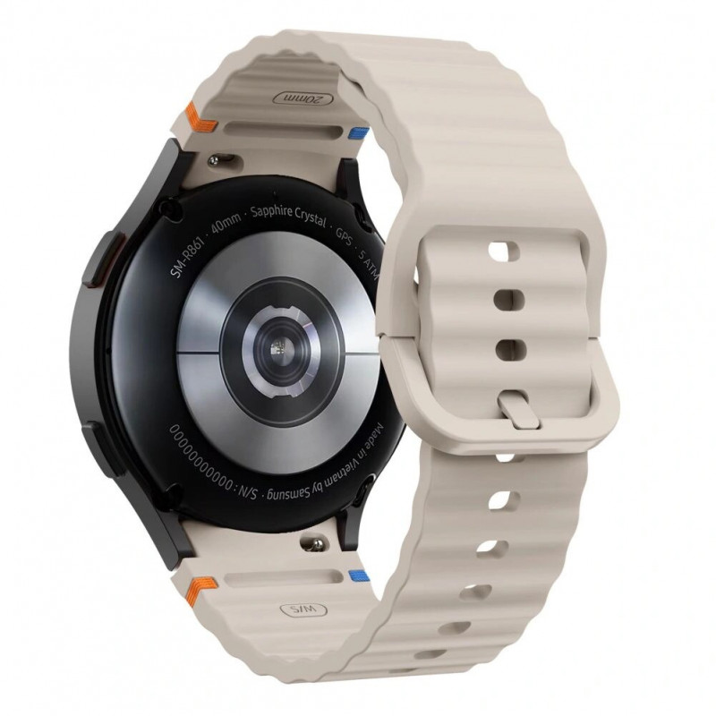 Pulseira Desportiva de Silicone Tech-Protect para Samsung Galaxy Watch 4/5/5 Pro/6/7/FE, Starlight