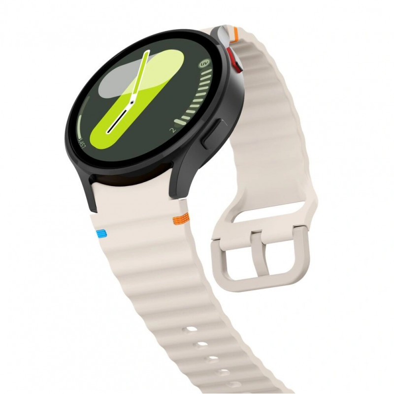 Pulseira Desportiva de Silicone Tech-Protect para Samsung Galaxy Watch 4/5/5 Pro/6/7/FE, Starlight