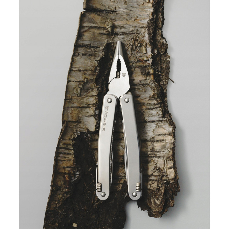 Victorinox multi-ferramenta Swiss Tool Spirit X Plus, aço inoxidável, couro, 105 mm (3.0235.L)
