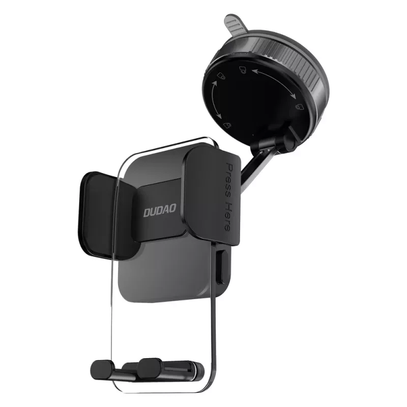 Suporte de telemóvel para automóvel Dudao F24PLUS com ventosa para painel, preto
