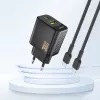 Carregador de parede GaN PD 30W Dudao A27TEU, USB-A + USB-C, preto