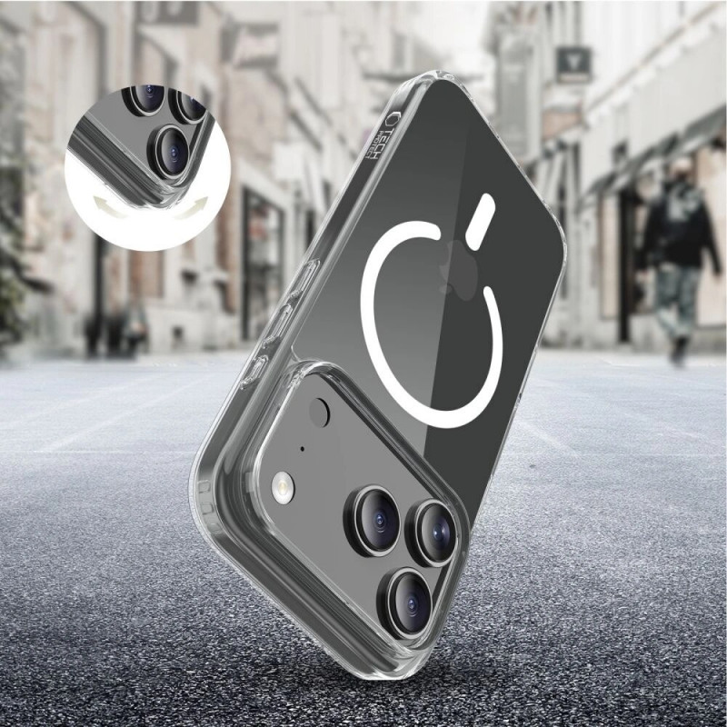 Capa Tech-Protect Flexair Hybrid MagSafe para Apple iPhone 17 Pro, Transparente