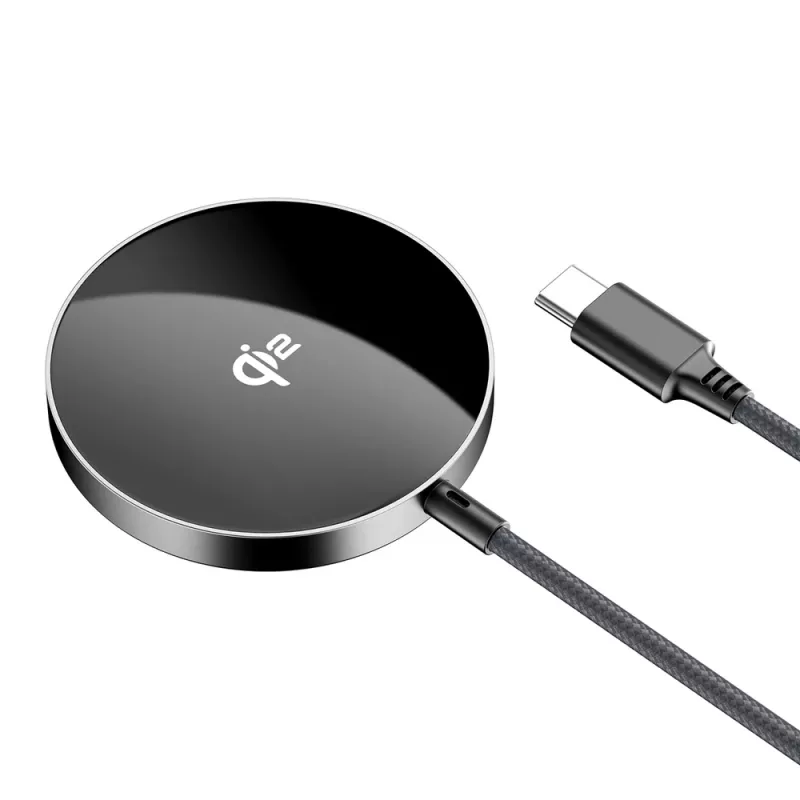 Carregador sem fios magnético Acefast E24 Qi2 15W com cabo USB-C de 1,2 m, preto