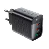 Carregador de parede Acefast A108 GaN PD 67W, 2x USB-C, 1x USB-A, preto